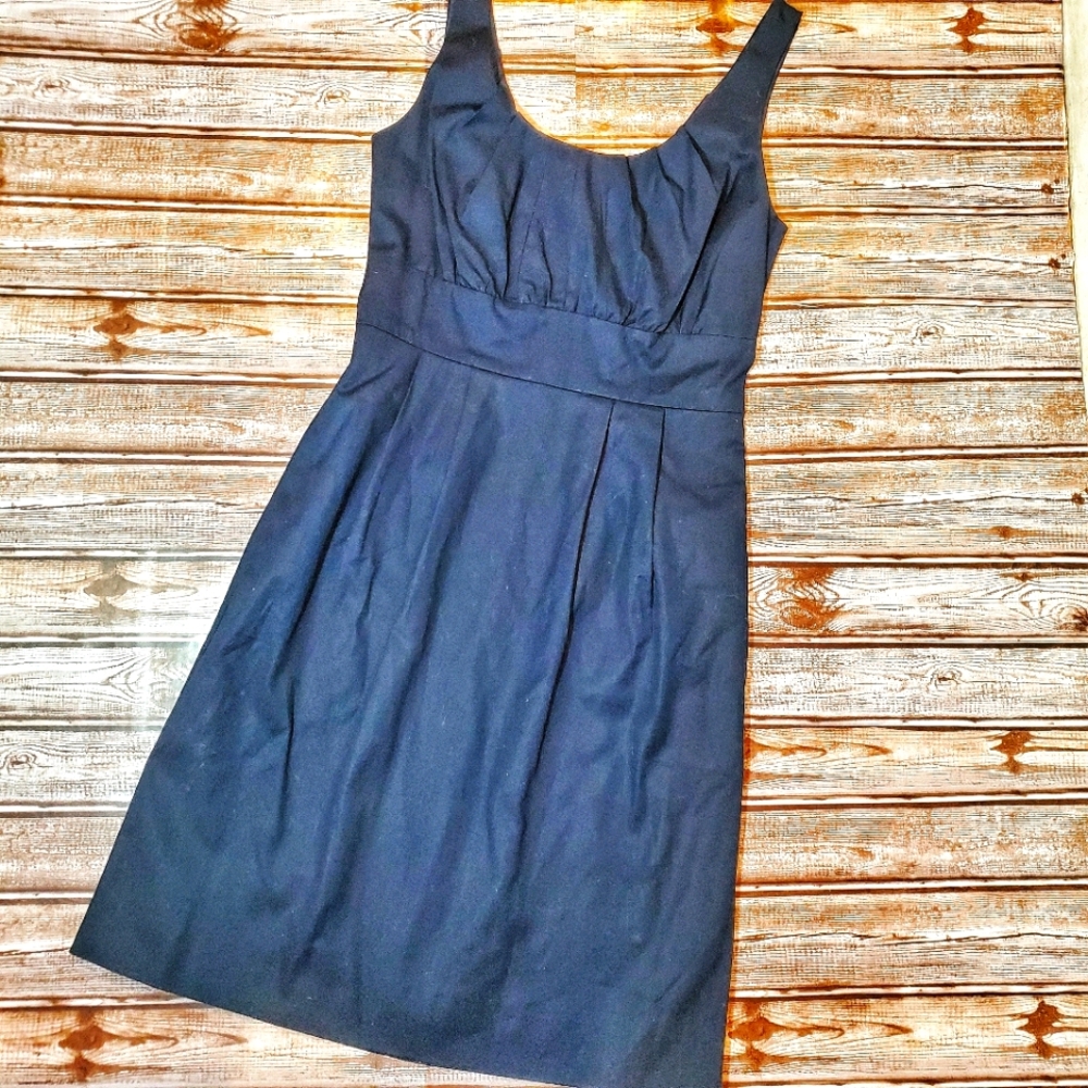 J. Crew Suiting Pleated Dress Navy Blue Size 0 NWT
